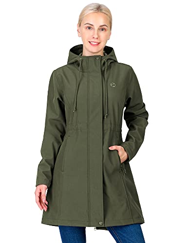 Vintage Olive Green Ladies Softshell Jacket