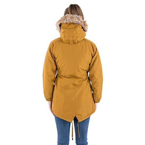 Trespass Celebrity, Golden Brown, XL, Warm Waterproof Jacket with Removable Hood for Ladies, Brown, X-Large