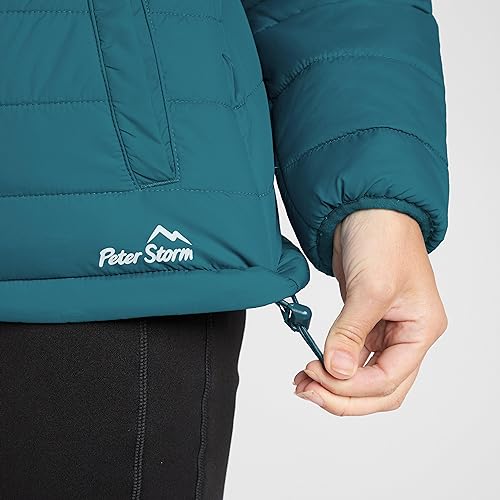Peter Storm Women's Blisco II Insulated Jacket with Hood and 2 Pockets, Water Repellent and Lightweight Women's Jacket (14, Teal)