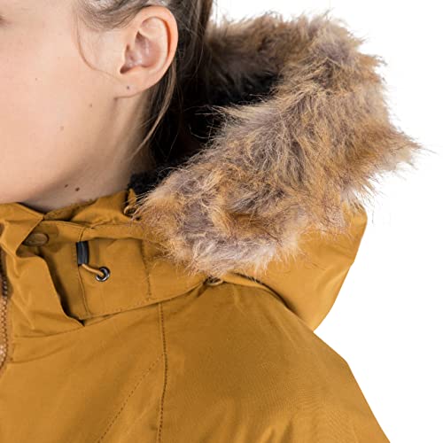 Trespass Celebrity, Golden Brown, XL, Warm Waterproof Jacket with Removable Hood for Ladies, Brown, X-Large