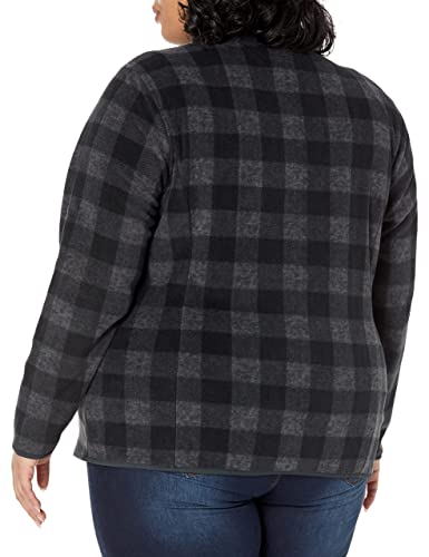 Women's Classic-fit Long-Sleeved Vintage Fleece Jacket, Charcoal