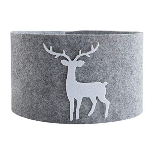 STOBOK Christmas Tree Collar Skirt Felt Reindeer Xmas Tree Ring Base Stand Cover Mat Farmhouse Tree Foot Cover for Artificial Under Christmas Trees Decoration 60CM