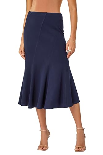 Retro Flared Skirt - Midnight Blue - Size 14