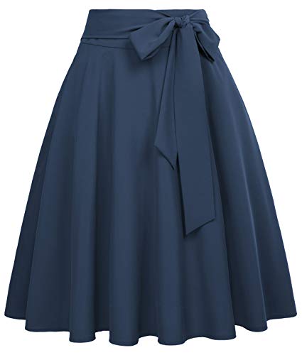 Elegant 50s Tea Party Wiggle Skirt - Dark Blue