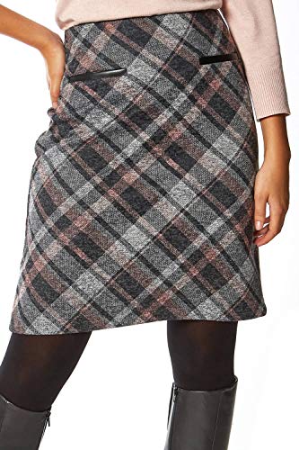 Pink Checked Jersey Skirt - Size 12