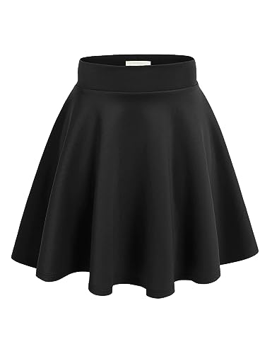 Womens Black Flared Skater Mini Skirt