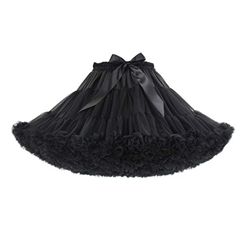 Vintage Black Puffy Tulle Skirt with Elastic Waist