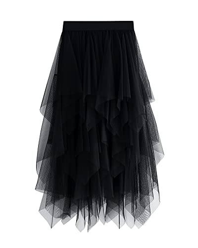 Vintage Black Mesh Ballet Prom Party Tutu Skirt