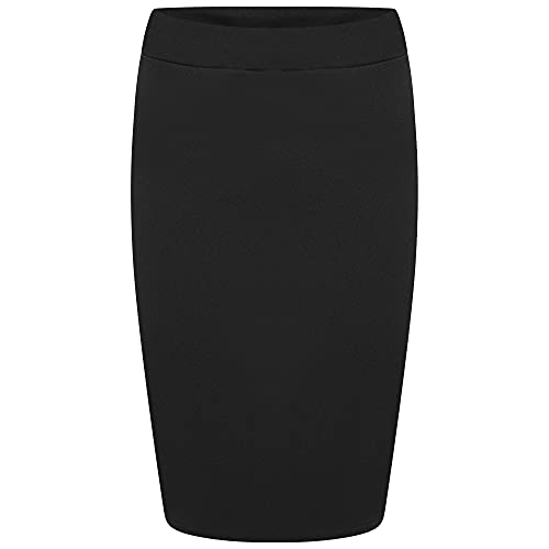 Scuba Midi Skirt, Black - Vintage/Retro Clothing