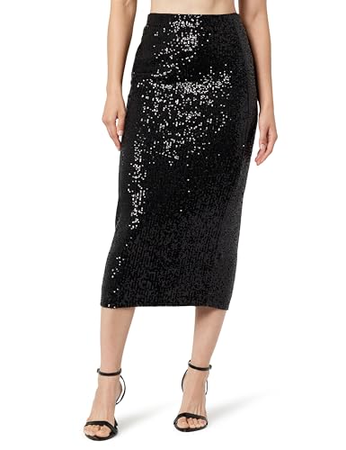 Vintage Black Sequin Midi Skirt (Women's, M)