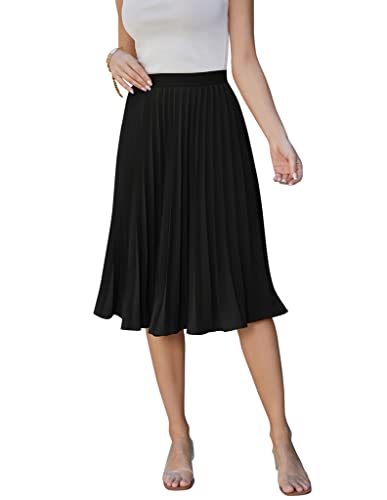 Vintage Black Ruffled Skirt for Women