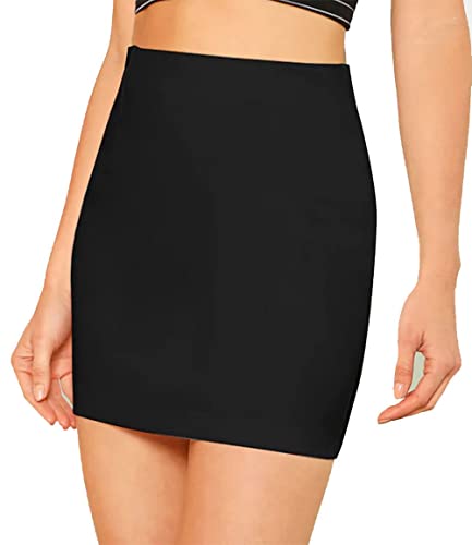 Elastic bodycon mini skirt in vibrant colors (8-22)