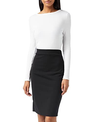 Vintage Black Women's Midi Pencil Skirt, Elasticated Waist (16-18)