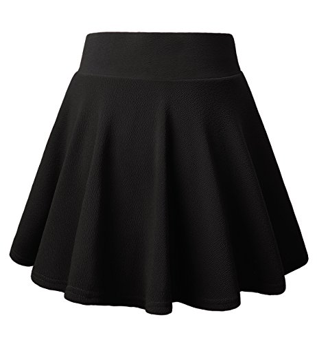 Vintage Black Flared Mini Skater Skirt for Women