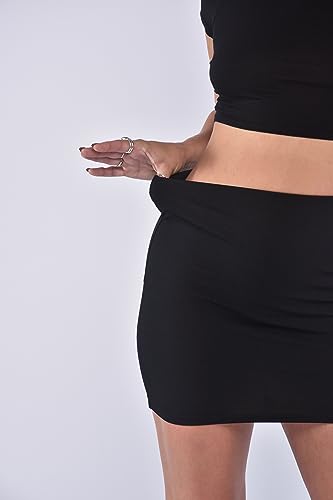 Vintage Black Bodycon Mini Skirt, Sizes 8-22