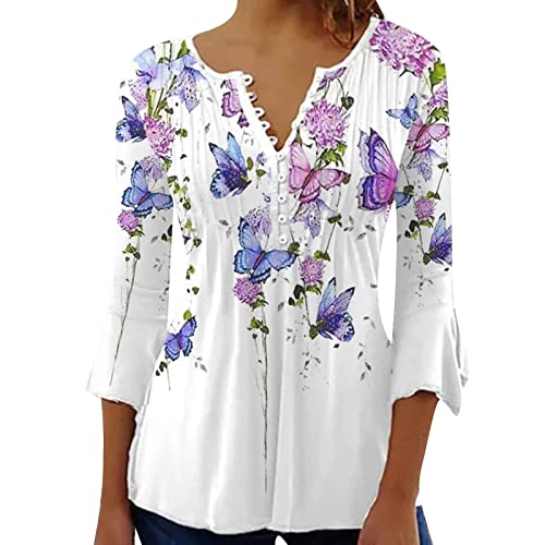 Vintage Floral Swing Tunic - Women's Chiffon Blouse