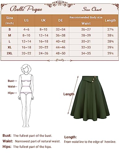 50s Style Black Vintage A-Line Skirt with Pockets