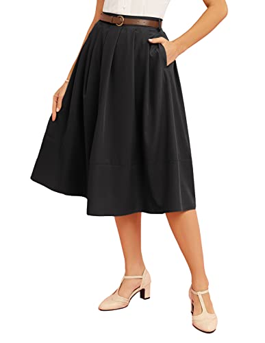 Women's Vintage A-line Skater Flared Midi Party Skirt