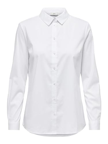 JDY Women's Retro White Long Sleeve Shirt