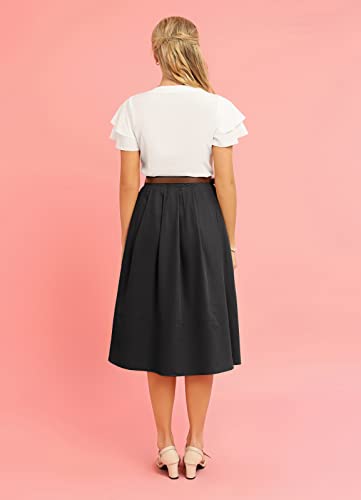 Women's Vintage A-line Skater Flared Midi Party Skirt