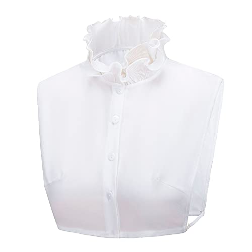 Women's Victorian Detachable Ruffled Collar Mock Neck Blouse