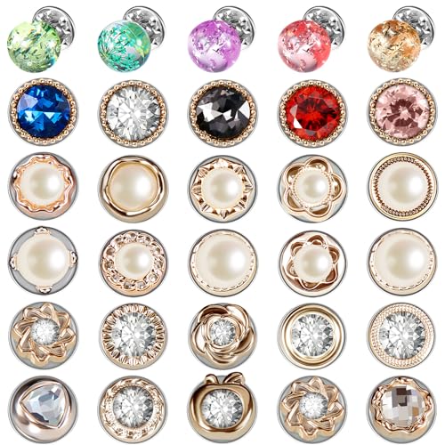 Retro Style Women's Shirt Brooch Pins (30 Pcs)