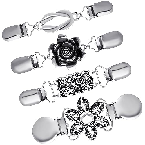 Vintage Cardigan Collar Clips, 4 Pcs Sweater Shawl Clips