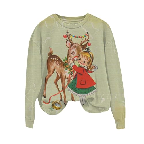 Retro 1950s Christmas Sweater for Women - Festive Vintage Print