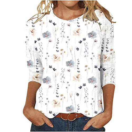 Vintage Floral Print Blouse - Retro Henley Shirt
