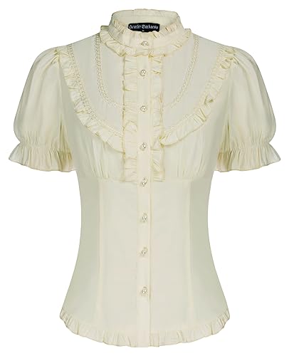 Vintage Ruffle Shirt: Victorian Style Women's Blouse