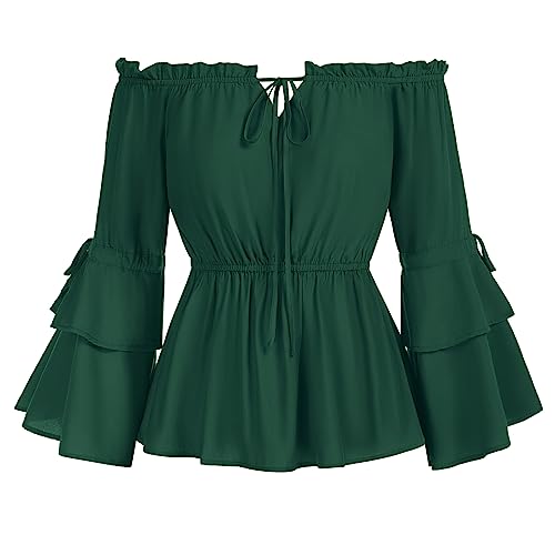 Vintage Green Victorian Renaissance Blouse - Plus Size