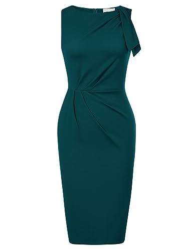 Vintage Green Ruched Wedding Guest Dress