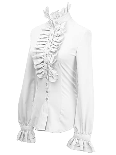 Women's Vintage Victorian Gothic Blouse with Flared Sleeves