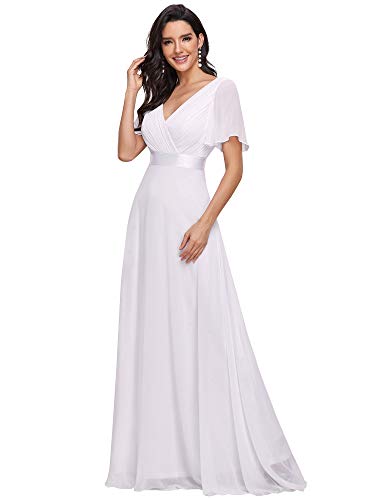 Vintage White Summer Wedding Party Dress - Women's
