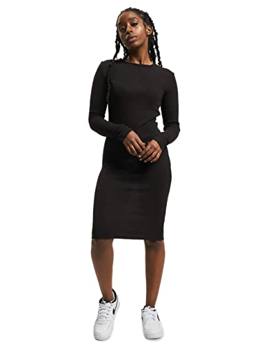 Black Rib Dress - Urban Classics Women's, Size M