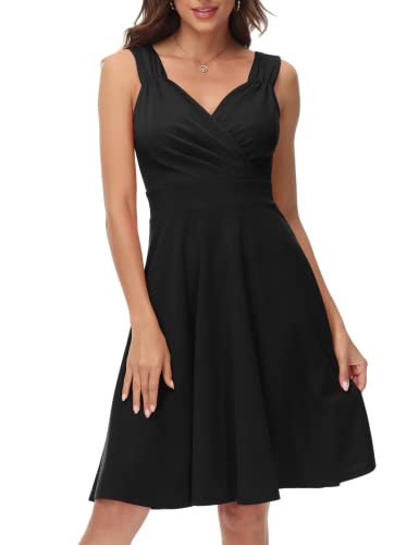 Retro 1950s A-Line Black Party Dress - XXL
