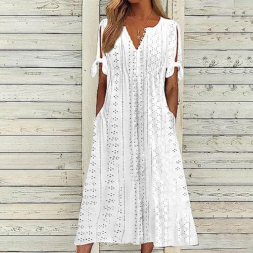 Boho Floral Print Swing Dress - Soft White