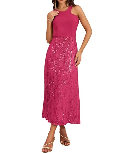 1920s Sequin Dress, Oversize Asymmetrical Style, Rose Red