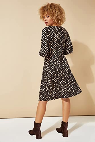 Vintage Black Animal Print Fit and Flare Dress