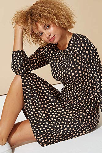 Vintage Black Animal Print Fit and Flare Dress