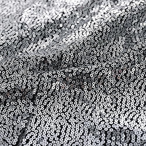 Silver Black Sequin V-Neck Mini Dress