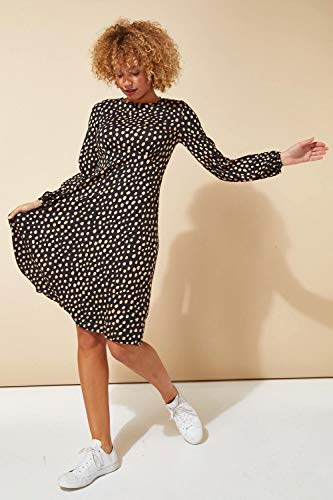 Vintage Black Animal Print Fit and Flare Dress