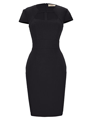 Black Retro Cocktail Dress for Women - Medium