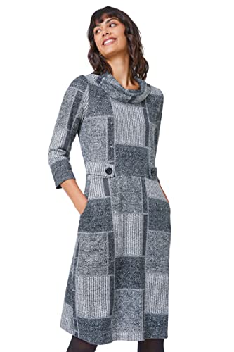 Cowl Neck Dress - Ladies Retro Shift Work Dress