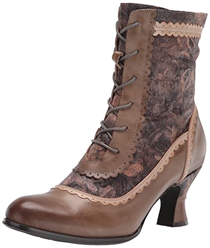 Vintage Olive Multi Floral Ankle Boot, Women's 7.5-8