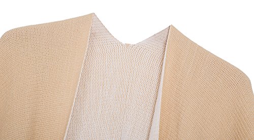 Vintage Tassel Shawl Wrap Cardigan Coat (Beige)