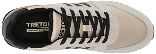 White/Taupe/Black Vintage Lace-up Casual Fashion Sneakers - Size 6.5