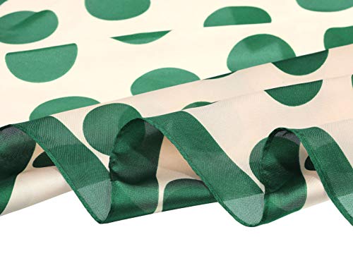 Retro Green Polka Dot Square Scarf for Women