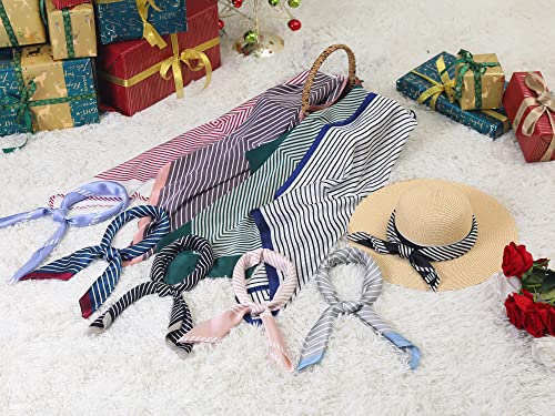 Allegra K Stripe Printed Square Scarf - Black/White