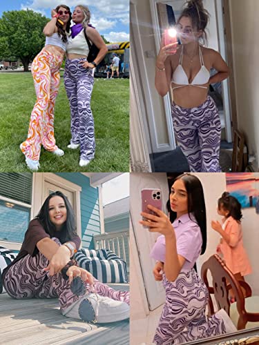 Purple Flare Pants - 70s Retro Festival Trousers